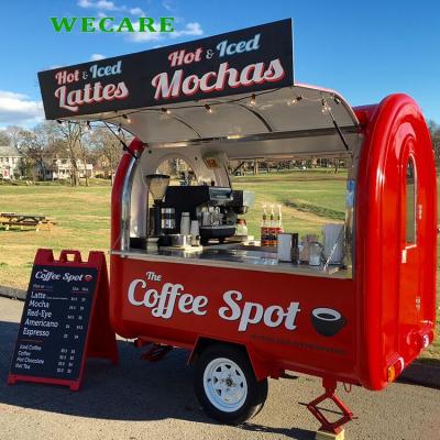 China Wecare Mobile Food Trailer Fast Food Coffee Vending Kiosk Commercial Catering Snacks Fruit Carts for sale