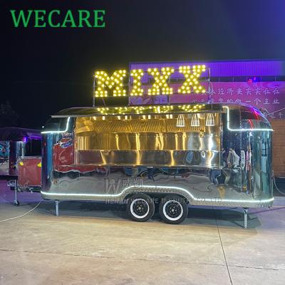 China Mobile street fast food trailer trucks stainless steel commercial supplying food cart for sale for sale