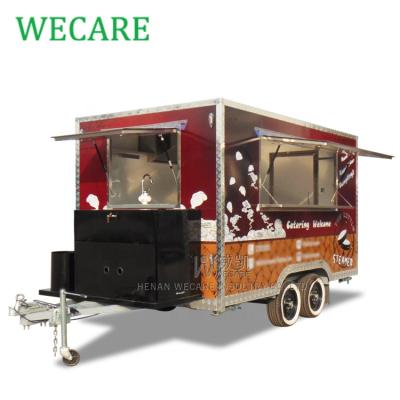 China Wecare 350*210*210cm Frying Oil Factory Europe Mobile Fast Food Food Truck Coffee Food Industry Equipment Street Van Trailer Small For Pizza for sale