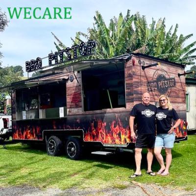 China Wecare DOT Certificated 600*210*210cm Frying Oil Factory Mobile Food Truck Trailer Kitchen BBQ Trailer With VIN for sale