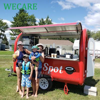 China Winery Wecare Street Cafe Trailer Food Trailer Outdoor Mobile Coffee Truck Ice Cream Supply Cart for sale