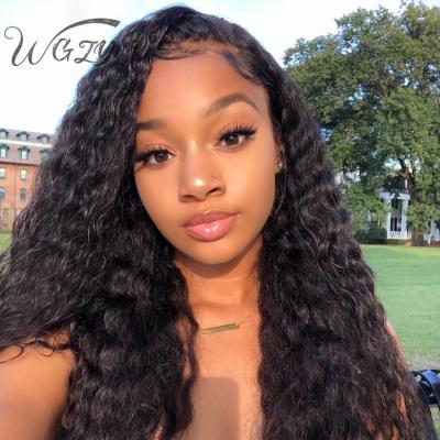 China Cheap Pre Plucked Hot Selling Water Wave Virgin Brazilian Human Hair Silky Straight Full Lace Wigs With Baby Hair for sale