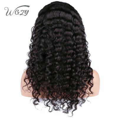 China Fast Shipping 100% Virgin Hair Color Spring Curl Natural Deep Curly 360 Lace Frontal Wig for sale