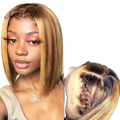 China 2021 Silky Straight Highlight Lace Front Wig BOB Wigs 4x4 5x5 6x6 Closure Hair Wigs for sale