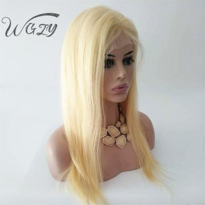 China HD Blonde Wave 613 Virgin Hair Raw Lace Front Wig Silky Straight Full Lace Wigs For Black Women Peruvian 360 Lace Frontal Closure Wig for sale