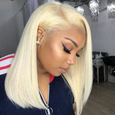 China Silky Straight Wave 2021 613 Short Bob Hair Wigs 150% 180% 250% 300% Closure Bob Wigs Human Lace Frontal for sale