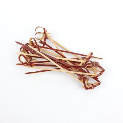 China 6 9 12 Easily Cleaned 15cm Red Bamboo Knot Picks With Good Quality for sale