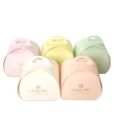 China Recyclable hign quality customized printing eco-friendly color cardboard gift box shipping paper small announcement cake box for sale