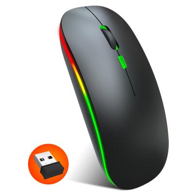 China 3D HXSJ-M40 10 Meters Slim Colorful Glow 2.4 GHz Wireless Mouse Laptop Computer for sale