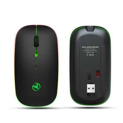 China HXSJ-T18 Luminous Dual Mode 3D Charging Mouse Mute 2.4G Wireless Mouse for sale