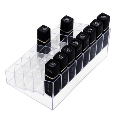 China 40 Living Spaces Clear Stand Acrylic Makeup Storage Box Lipstick Cosmetic Display Stand for sale