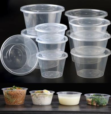 China Steamable Round Food Containers Series Takeaway Food Disposable Container Plastic Lid Container for sale