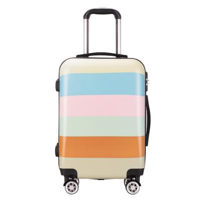 China Long-distance Travel Cute Rainbow Design Hard Shell ABS Trolley Case Luggage Travel Luggage Bags for sale