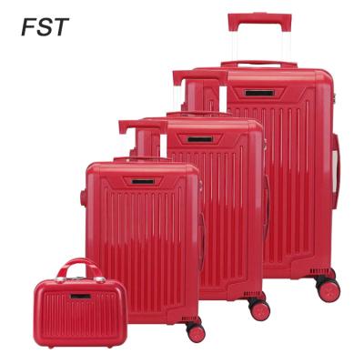 China Travel Bottom Fashion PP Travel Luggage Red 4piece pp Equipaje Suitcas de Baggage Suitcases for sale