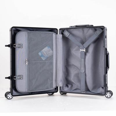 China Luxury Carbon Fiber Frame Aluminum Suitcase 20/24 Cabin Size Travel Bag Equipaje Luggage With Double Wheels for sale