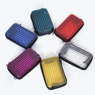 China 8 Inch Colorful Transparent Cosmetic Makeup Box Suitcase PC Travel Fashion Small Size Bags Sets for sale