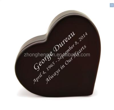 China European Style Heart Shaped Cherry Wood MDF Pet Keepsake Cremation Urn for sale