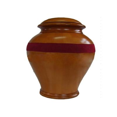 China Wooden Chinese Traditional Design Wooden Urn For Ashes With Line for sale