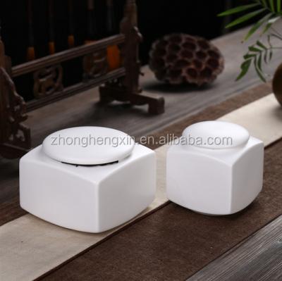 China American Style White Galazed Ceramic Pet Ashes Funeral Urns for sale