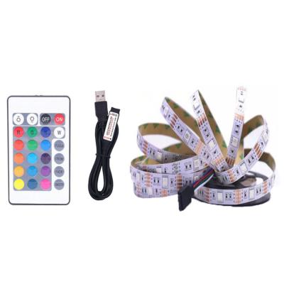 China Residential DC5V USB LED SMD5050 RGB Strip Light with 24Key Remote Controller for sale