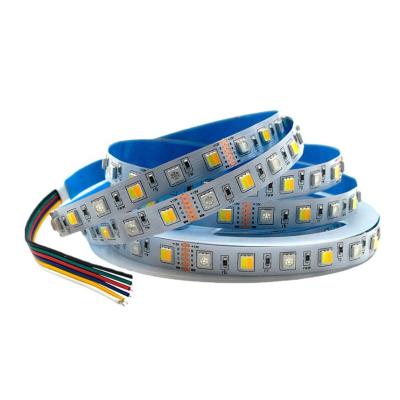 China Residential hot selling SMD5050 60LEDS/M LED RGBWW 5V/12V/24V flexible strip for home decoration for sale