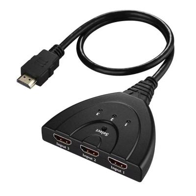 China Portable 3 in 1 out HD Switch 1080P Image Display Changer Splitter Pigtail Cable For Multi Media FY-22 for sale