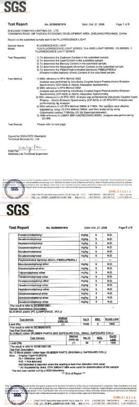 RoHS - Zhejiang Yongyao Lighting Co.,ltd.