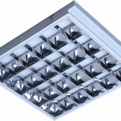 China Modern Wire Aluminum Reflector Housing Recessed T8 Canopy Grille Light Fixture for sale