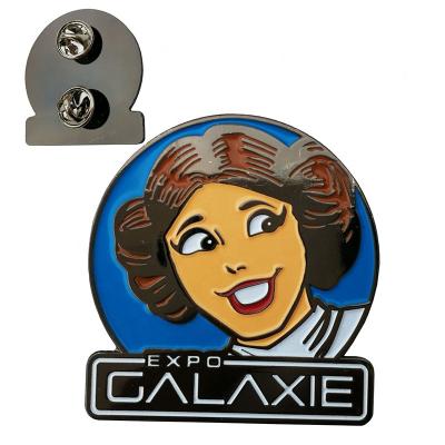 China Worldwide Manufacturer Custom Affordable Lapel Pin on Shirt Galaxy Pin Black Plating Metal Soft Enamel Pin for sale