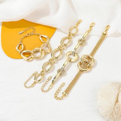 China 2021 Trendy Luxury Korean Style Women Fashion Gold Plated Chain Bracelets for sale