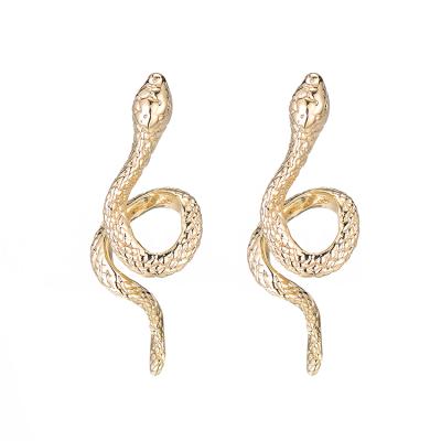 China FASHIONABLE Designer Earrings Popular Snake Shape Earring 14K Gold Plated Snake Stud Earrings for sale