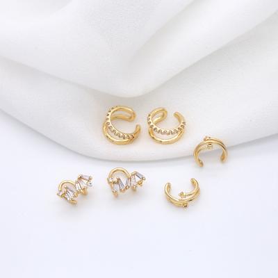 China 2021 New Design Trendy Aesthetic Fashion Statement 14K Gold Fashion Cuff Earrings Luxury Jewelry for sale