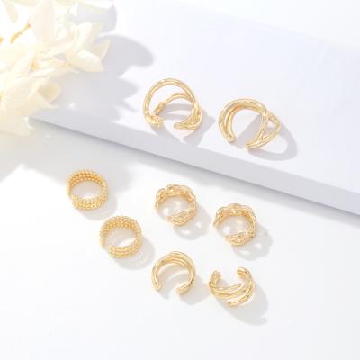 China China 2021 Trendy New Design Women Latest Manufacturer 14K Gold Plated Ear Cuff Earrings for sale