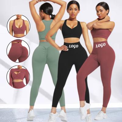 China Custom Logo Women's Activewear Breathable Yoga Long Sleeve Yoga Sets Women Tracksuit Long Sleeved Sets Women for sale