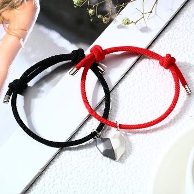 China A romantic magnet that attracts couples heart-shaped bracelets, creative gifts, a pair for sale