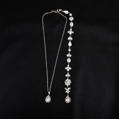 China Hot-selling romantic simple long necklace body chain jewelry wedding border back dress banquet diamond-studded single chain for sale