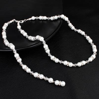 China European and American fashion bridal single bead necklace romantic backdrop pendant long back chain necklace for sale