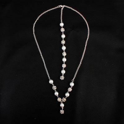 China Fashionable necklace pearl chain wedding birthday party accessories romantic bridal gift European and American fashion bridal back pendant for sale