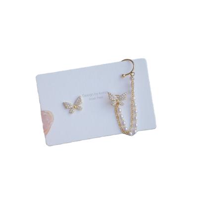 China Cute Exquisite Inlaid Earrings Butterfly Wings With Zircon And Gold Plated Beads Earrings for sale