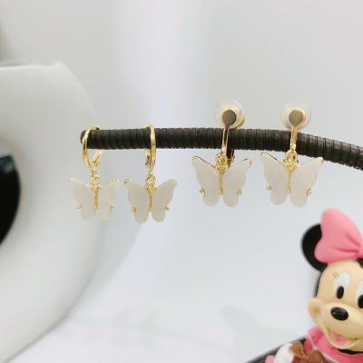 China BOHEMIA Temperament Butterfly Earrings Dangling Earrings Without Pierced Ear Clips for sale