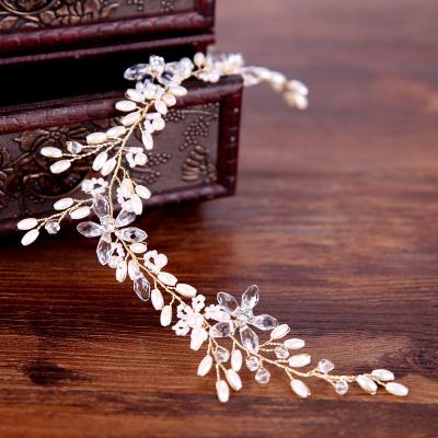 China Hot sale copper wire pearl headband, wedding dress accessories, bridal headwear for sale