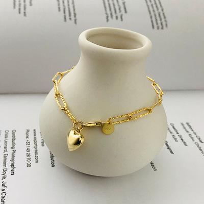 China New Korean heart-shaped bracelet S925 fashion niche romantic female sterling silver fashion bracelet for sale