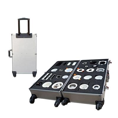 China OEM Waterproof Shockproof Dustproof Aluminum White Aluminum Trolley DJ Musical Equipment Instrument Case With Eva Foam for sale