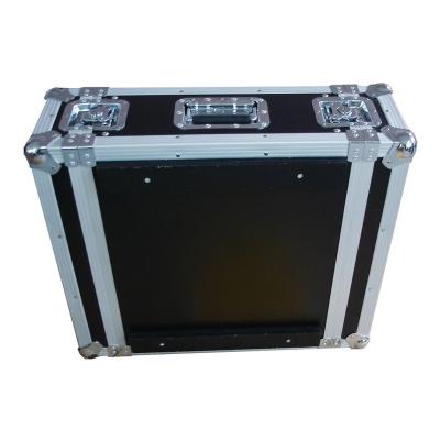 China OEM Shockproof Black Custom Locking Aluminum Carrying Case 4U Amplifier Rack Flight Cases for sale