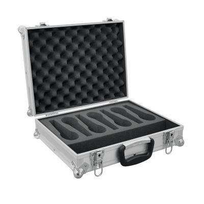 China Showcase Shockproof Hard Aluminum Storage Travel Frame Travel Aluminum Case For 7 Microphones for sale