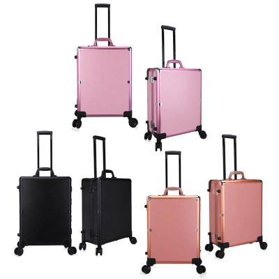 China With Light Traveling Fashion Women Led Troop Light Luggage Organizer Trolley Cosmetic Bags And Mirror Cases for sale