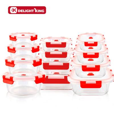 China Freshness Preservation 24 Piece Top Glass Food Storage Containers Set Food Storage Container Sets With Lids Bpa Free Vacuum for sale