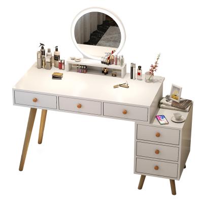 China (Other)Adjustable MDF Bedroom LED Light Make Up Drawer Dresser With Mirror Legs Storage Cabinet Solid Wood Practical Movable Dressing Table for sale