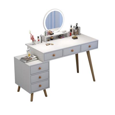 China China Manufacturer Customized Modern Multifunctional Vanity Mirror Dressing Table With Luxury LED Mirror Make Up Table Drawer Dresser for sale