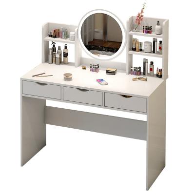 China Factory Price Manufacturer Nordic Dressing Mirror Multifunctional Table For Bedroom Mirror Cabinet Vanity Table Led Light Makeup Mirror Dresser for sale